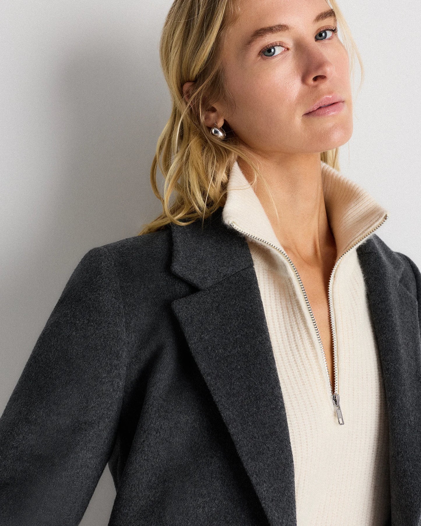 Wool Cashmere Blazer Coat - XS / Mocha Brown