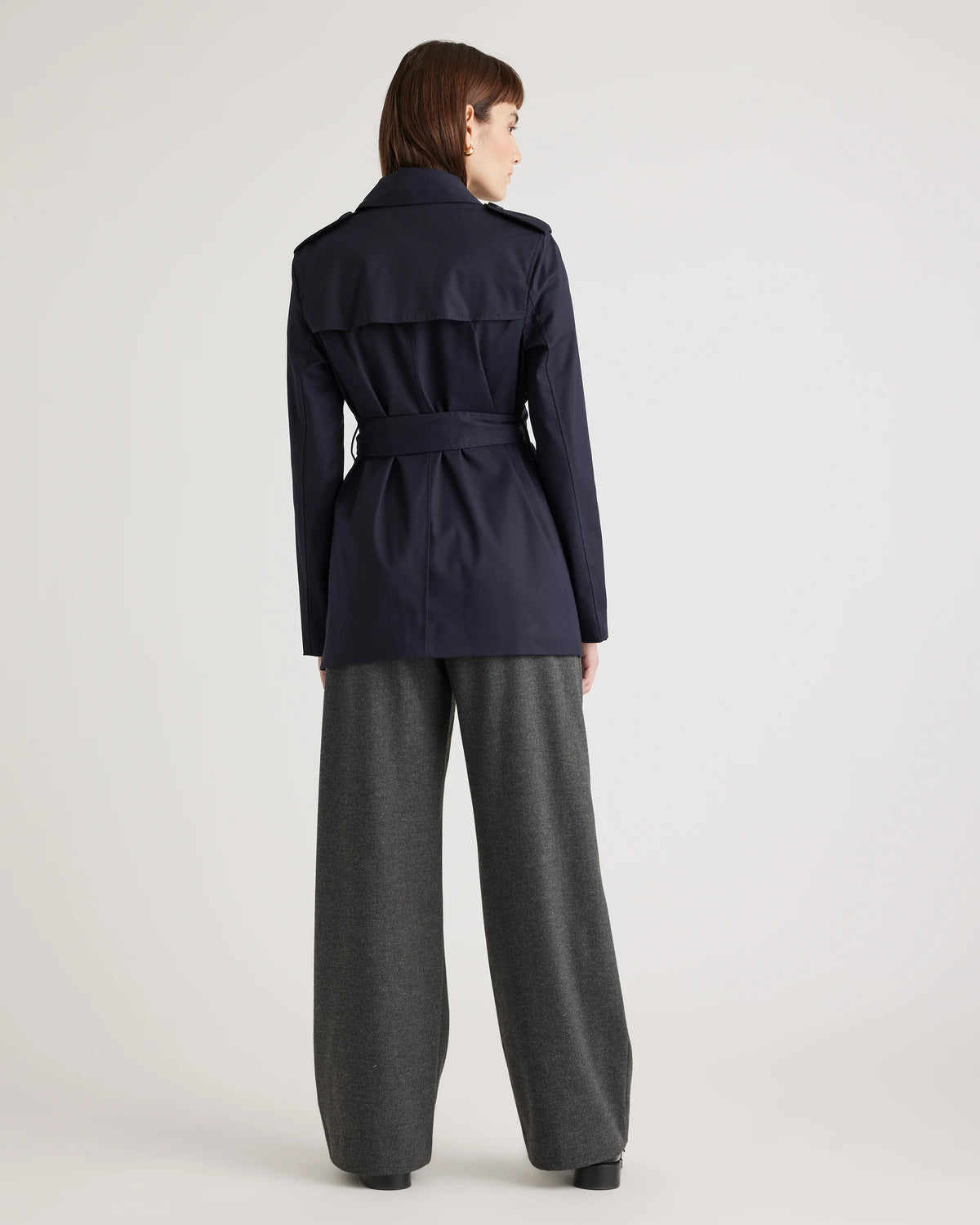 Comfort Stretch Short Trench Coat - XS / Coffee Bean Brown