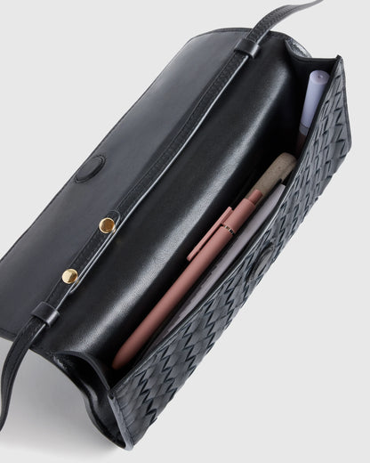 Eloise Handwoven Clutch - One Size / Black