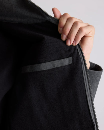 Softshell Fleece-Lined Full-Zip Jacket - S / Heather Shady Charcoal