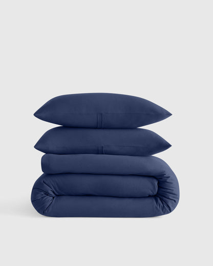 Organic Jersey Duvet Cover Set - Twin / Light Blue