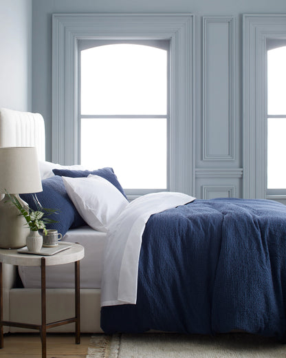 Organic Luxe Honeycomb Duvet Cover - Twin / Mineral