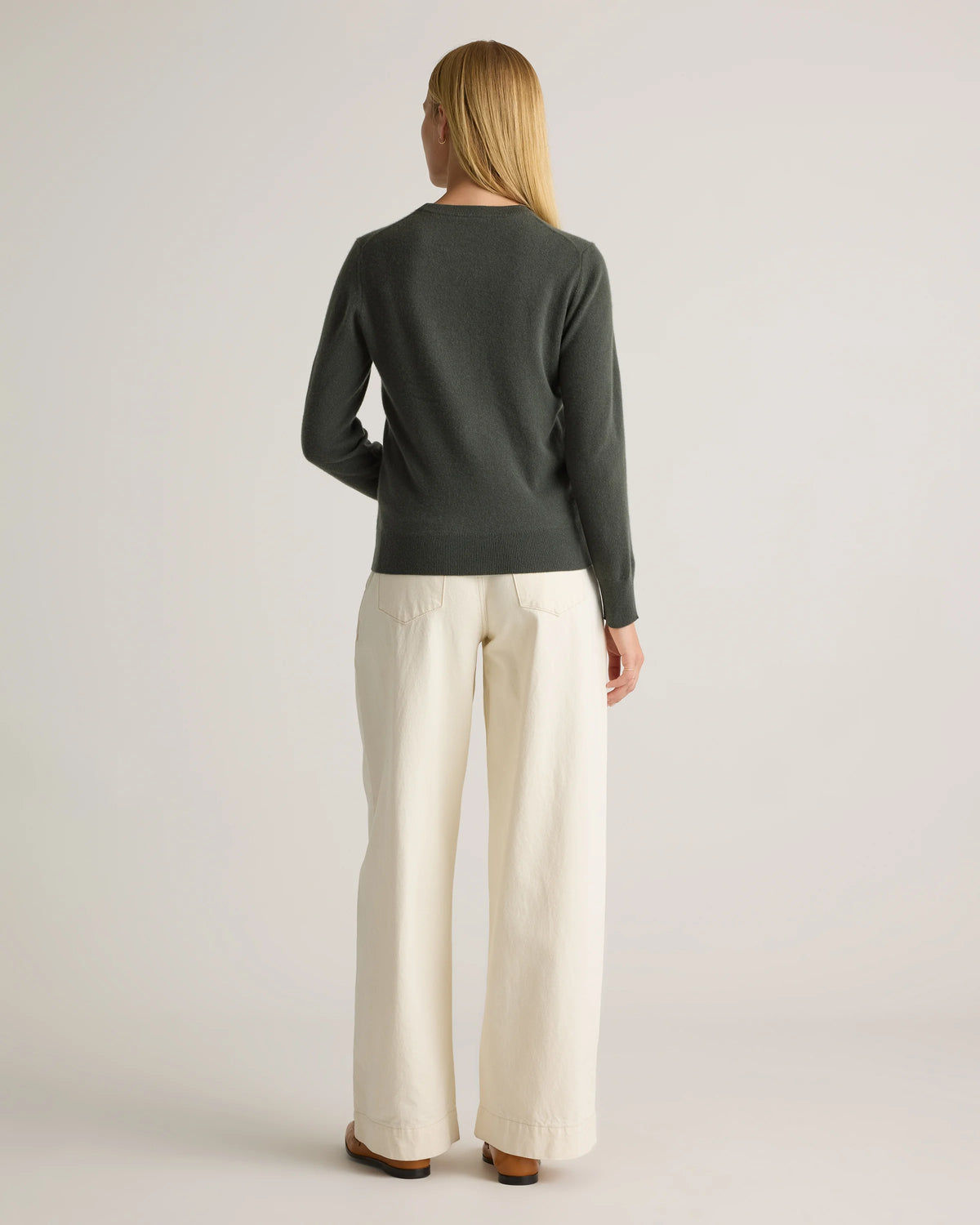 Mongolian Cashmere Crewneck Sweater - XS / Ivory