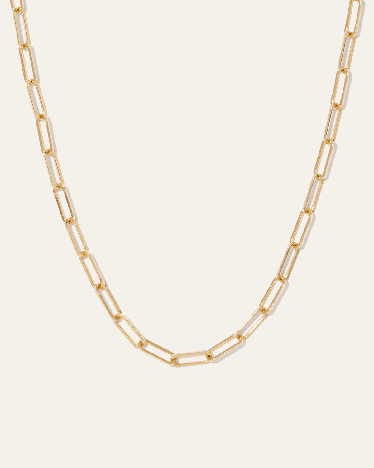 14K Gold Paperclip Chain Necklace - 2.7mm - 16" / Yellow Gold