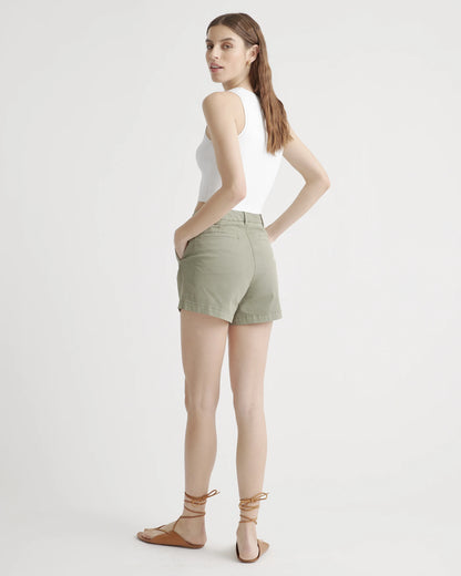 Organic Stretch Cotton Chino Shorts - 0 / Shell Pink