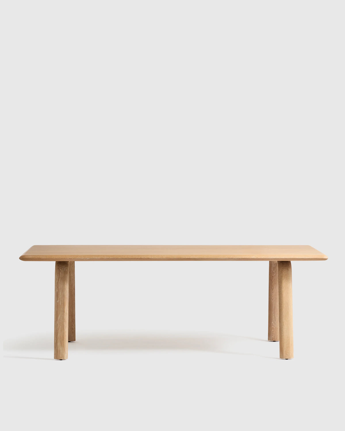 Solid Wood Dining Table with Rounded Legs - One Size / Natural Oak