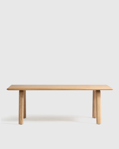 Solid Wood Dining Table with Rounded Legs - One Size / Natural Oak