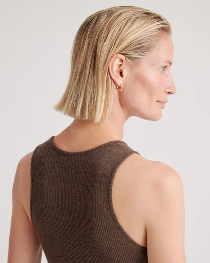 Featherweight Cashmere Ribbed Tank - XS / Charcoal