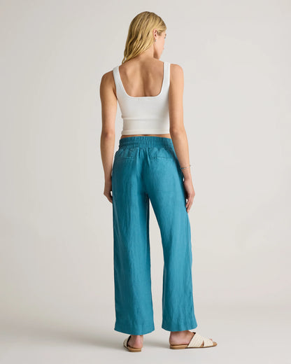 100% European Linen Wide Leg Pants - XS / Flax