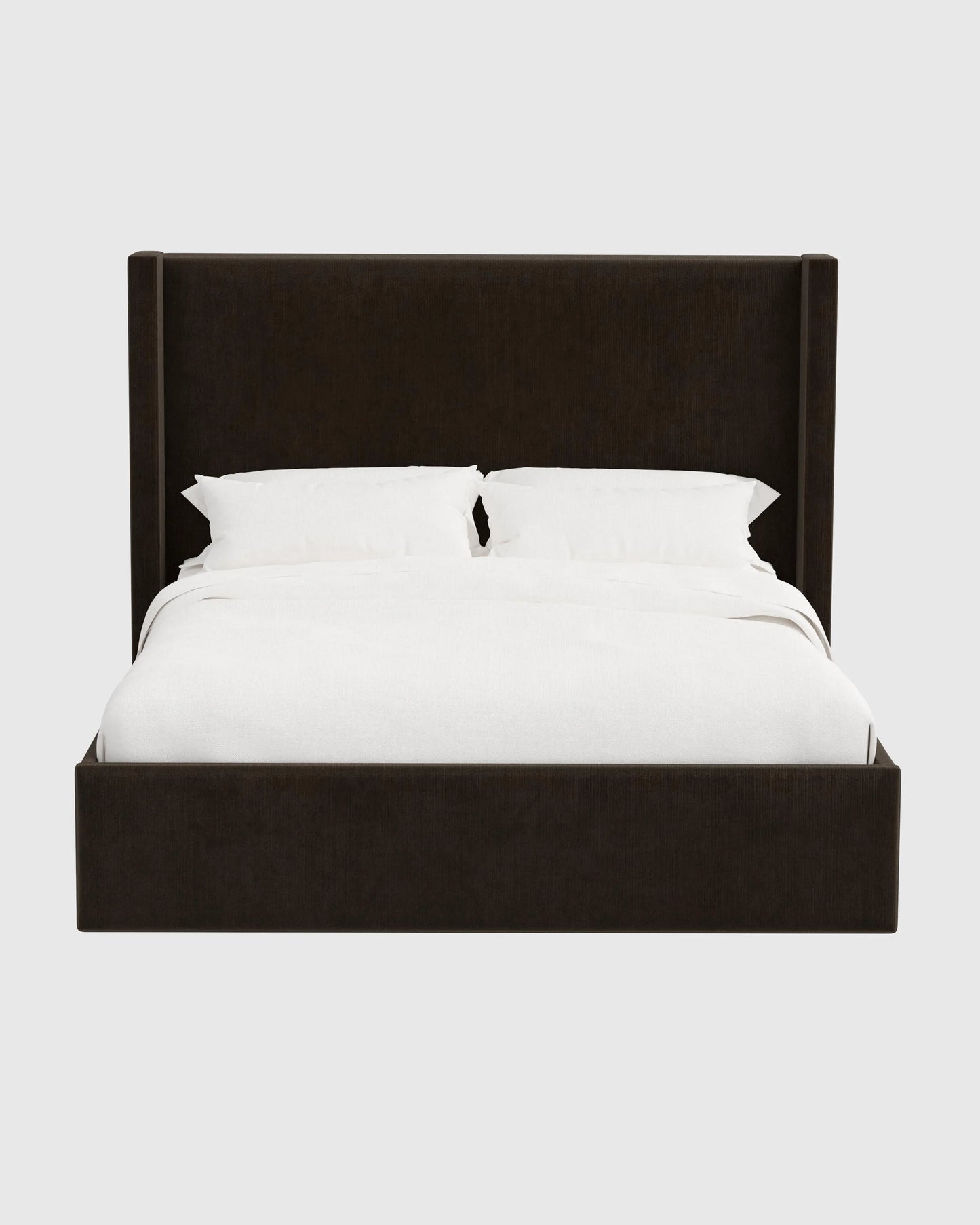 Wingback Bed in Performance Velvet - Full / Walnut