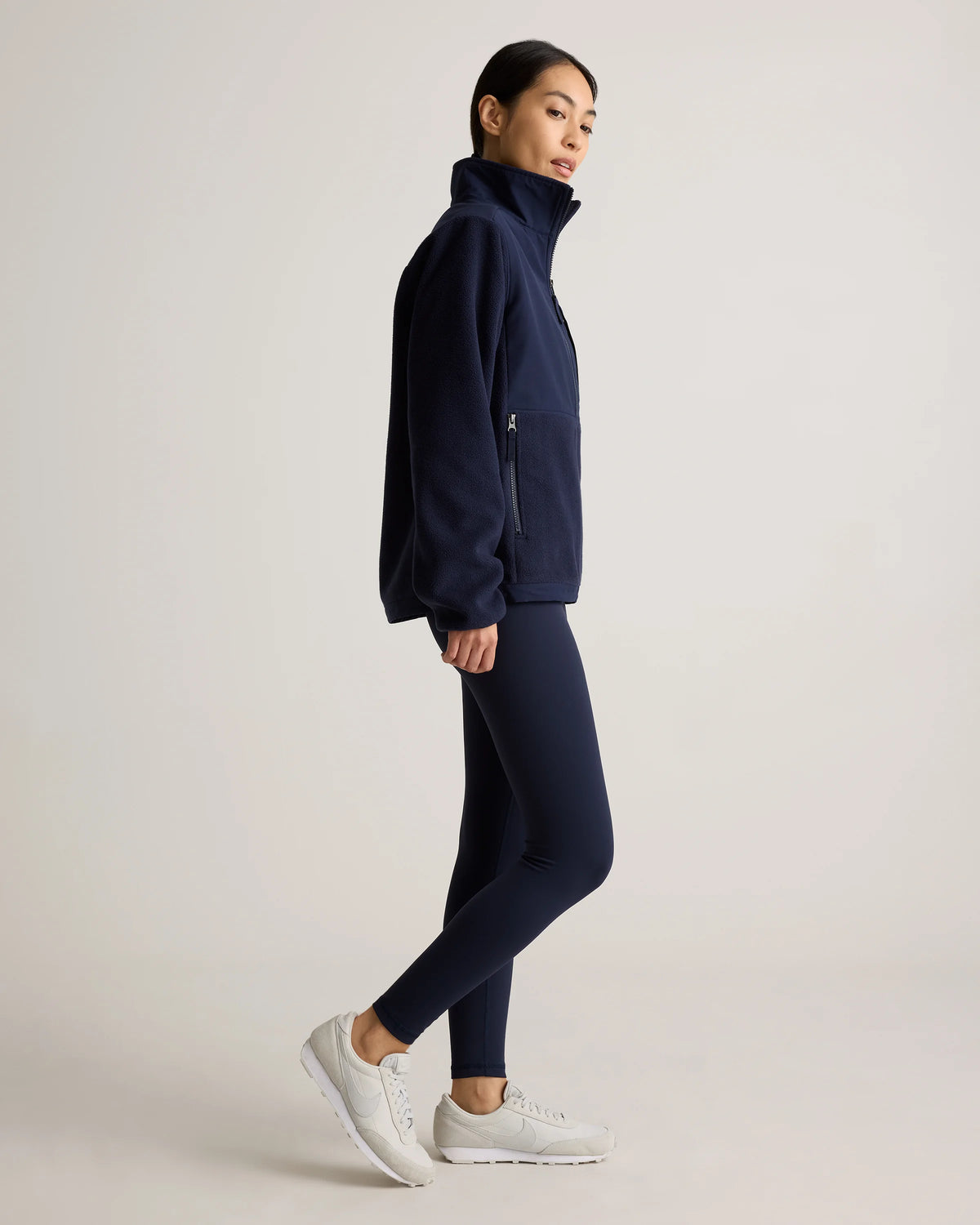 Polar Fleece Full-Zip Jacket - XS / Gravel/Bold Black