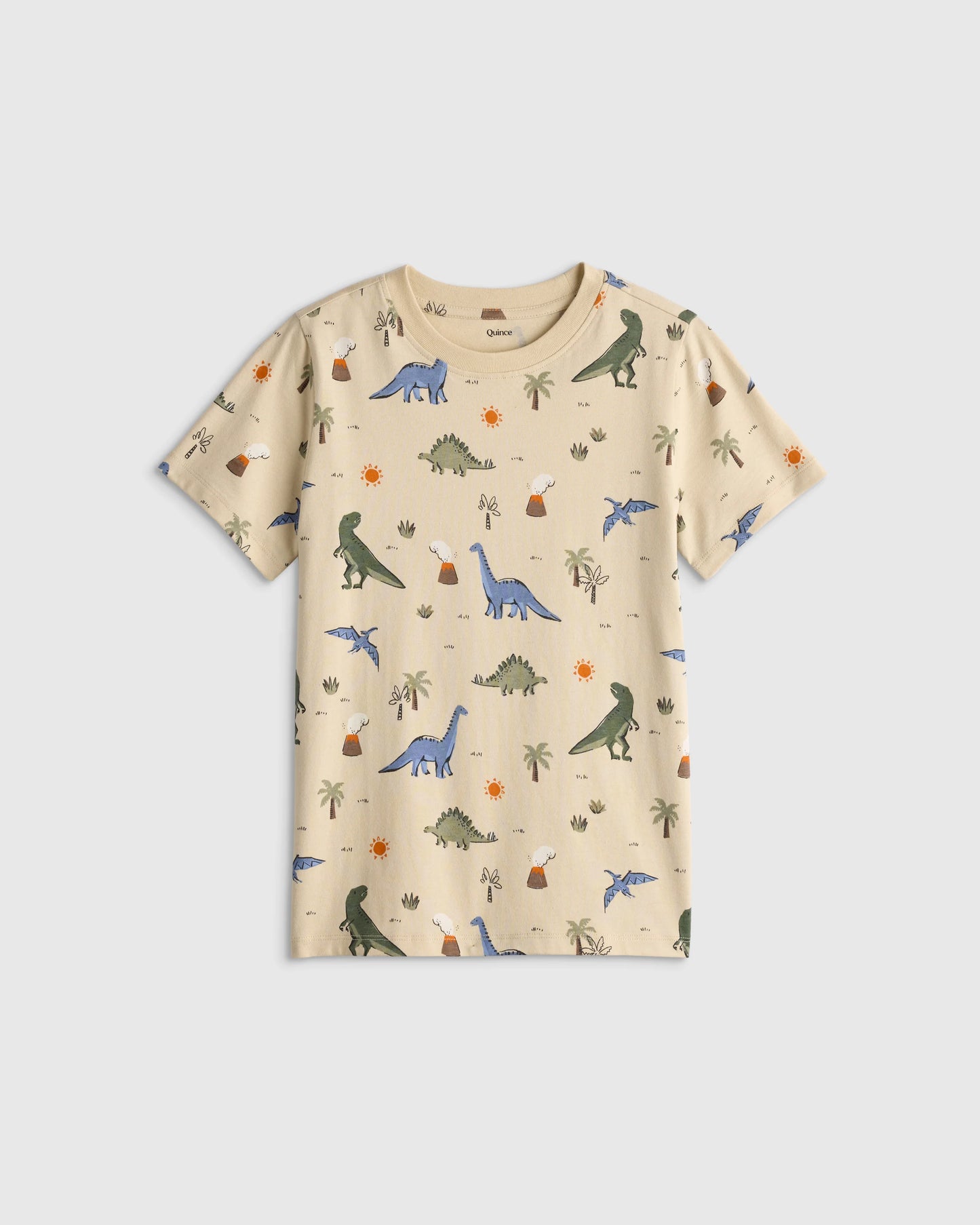 100% Organic Cotton Jersey Short Sleeve Tee - 6 / Dino Sketch
