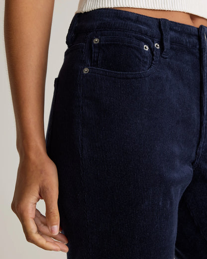 Organic Stretch Corduroy Straight Leg Pants - 0 / Espresso