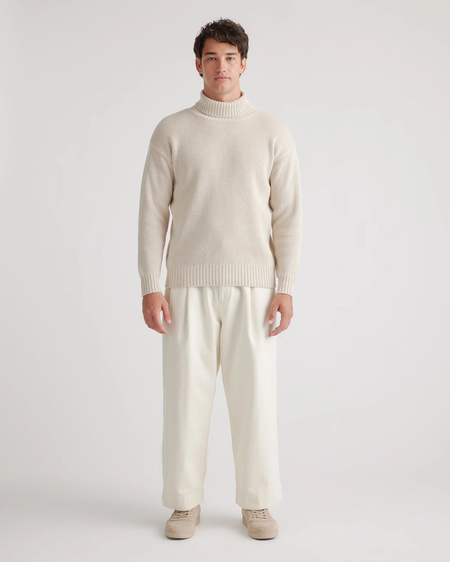 100% Organic Cotton Turtleneck Sweater - S / Charcoal