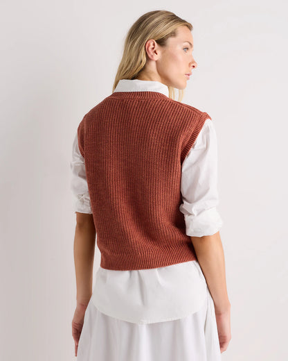Cotton Linen Sweater Tank - XS / Canyon Burnt Orange