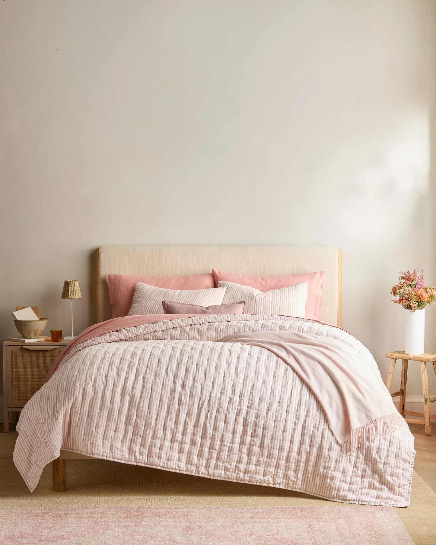 European Linen Patterned Quilt - Twin / Willowleaf Gingham
