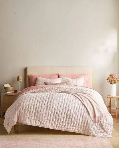 European Linen Patterned Quilt - Twin / Willowleaf Gingham