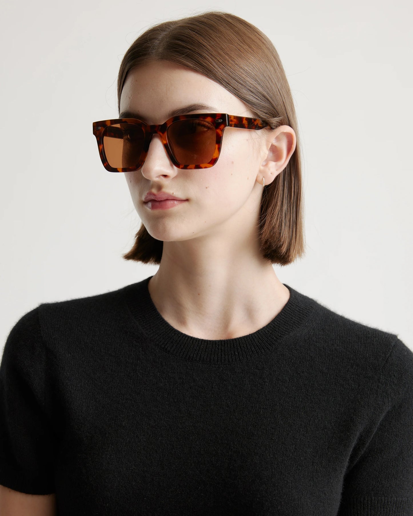 Riley Polarized Acetate Sunglasses - One Size / White Tortoise with Grey Lens
