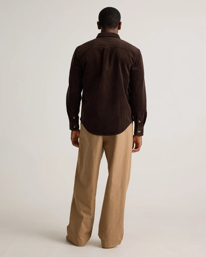 Organic Stretch Corduroy Overshirt - S / Espresso