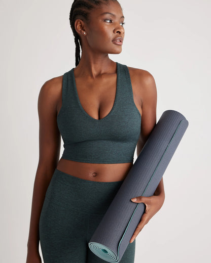 Ultra-Soft V-Neck Cropped Tank - XS / Heather Navy