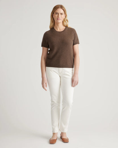 Mongolian Cashmere Tee - XS / Pale Custard Yellow