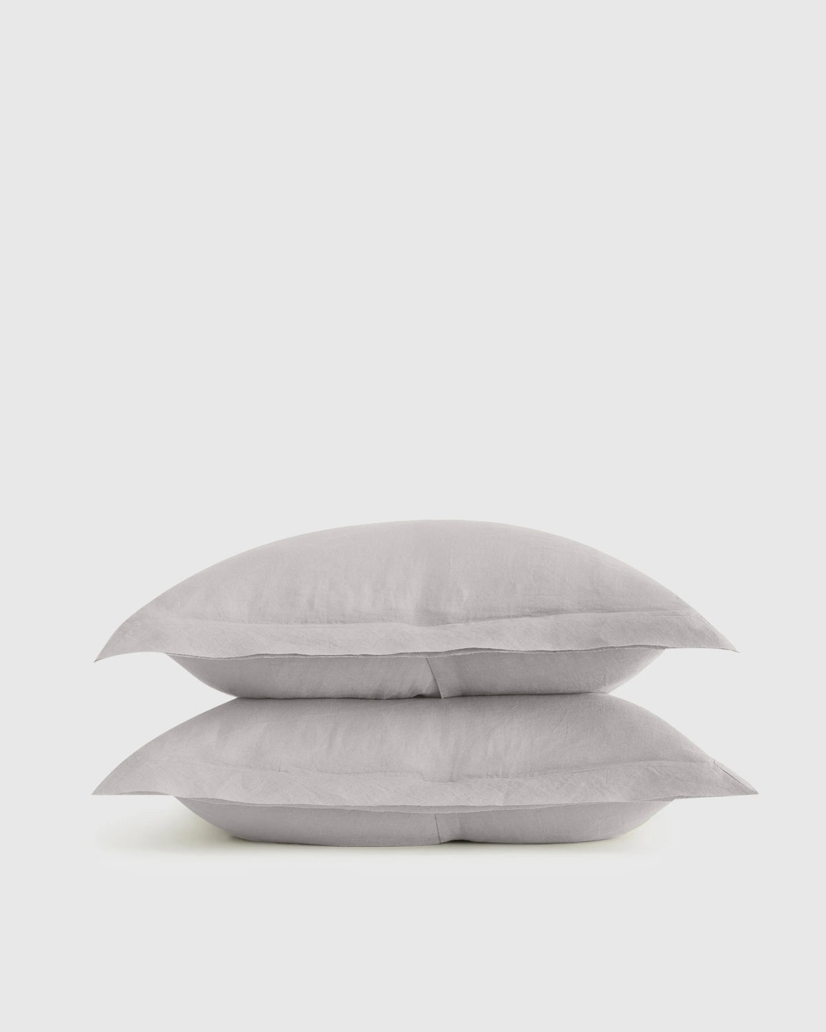 European Linen Double Flange Sham Set - Standard / White