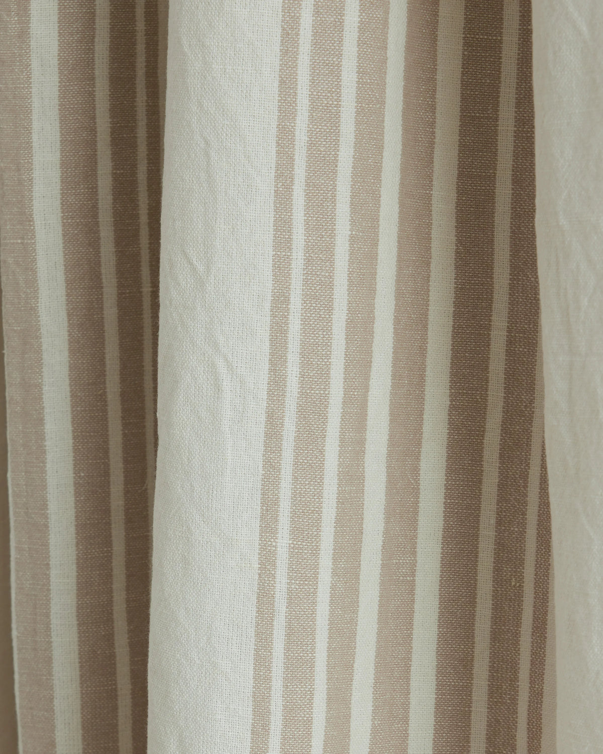 Coastal Stripe Linen Cotton Room Darkening Curtain - Single Panel - 48x84 / Ivory/Sage Green