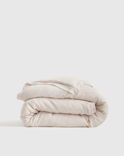 European Linen Double Flange Duvet Cover - Twin / Pine
