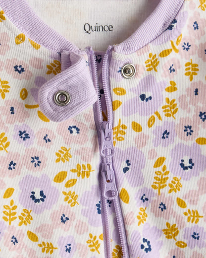 100% Organic Cotton Shortie Onesie Pajama - 2T / Navy Stripe