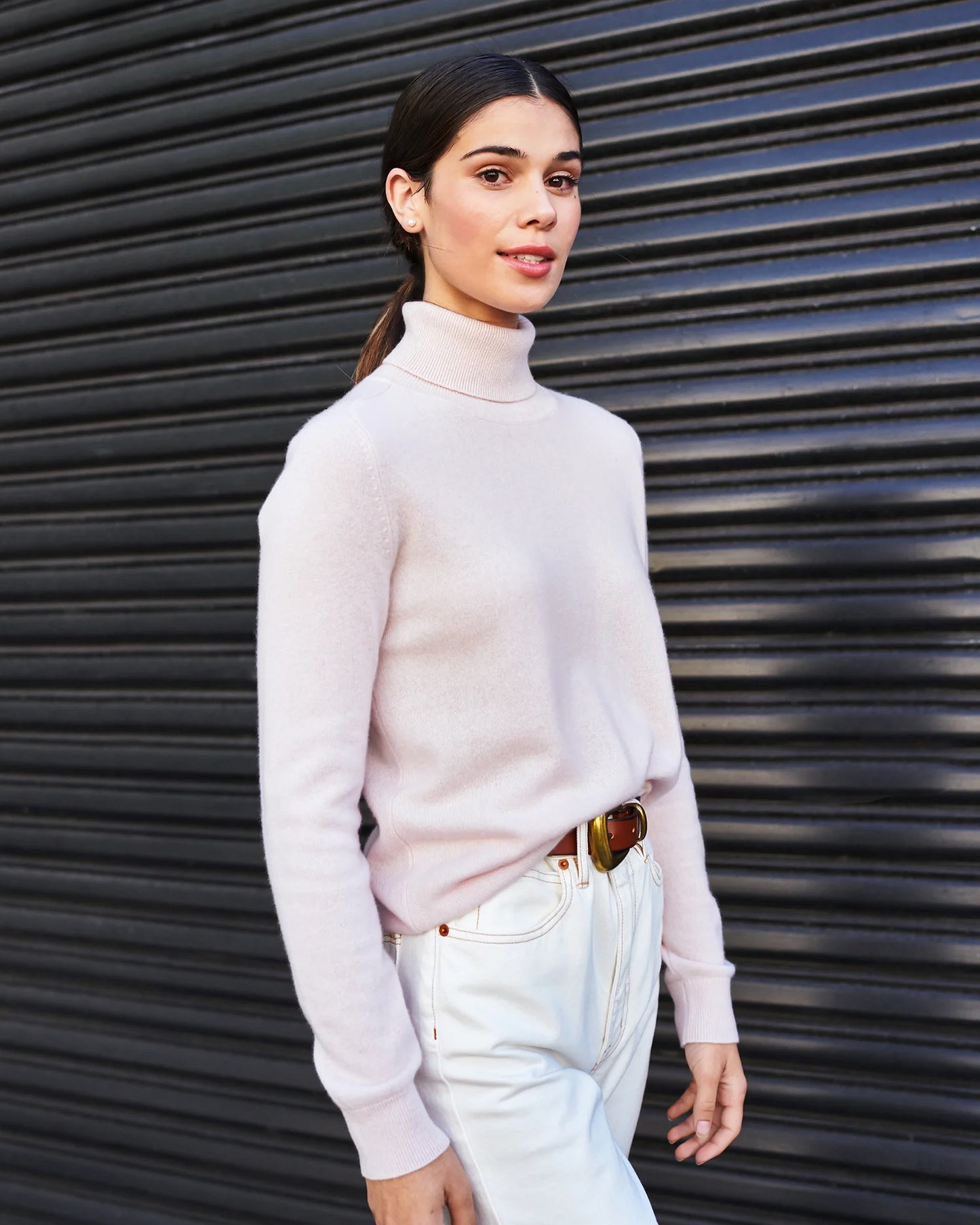 Mongolian Cashmere Turtleneck Sweater - XS / Heather Grey