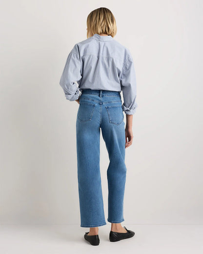 Bella Stretch Patch Pocket Wide Leg Jeans - 24 / Deep Sea Blue