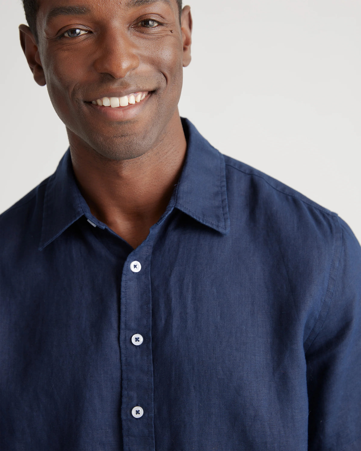 100% European Linen Relaxed Short Sleeve Shirt - XS / Taupe Brown Chambray