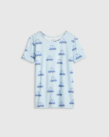 Bamboo Short Sleeve and Shorts Pajama Set - 6 / Lavender Hearts