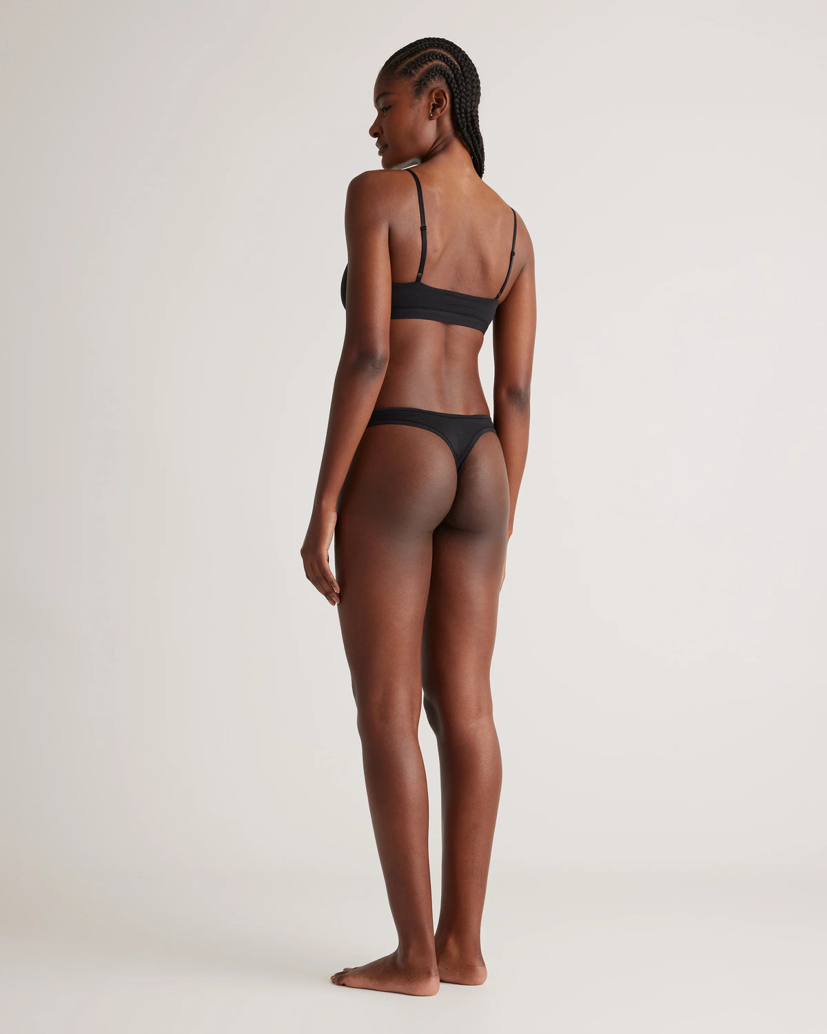 Organic Cotton High-Cut Thong (6-pack) - XS / Black/Soft White/Ocean