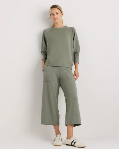 SuperSoft Fleece Crew - XS / Smoked Thyme Green