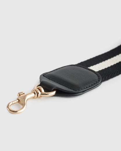Organic Cotton Adjustable Webbing Strap - One Size / Black/Natural