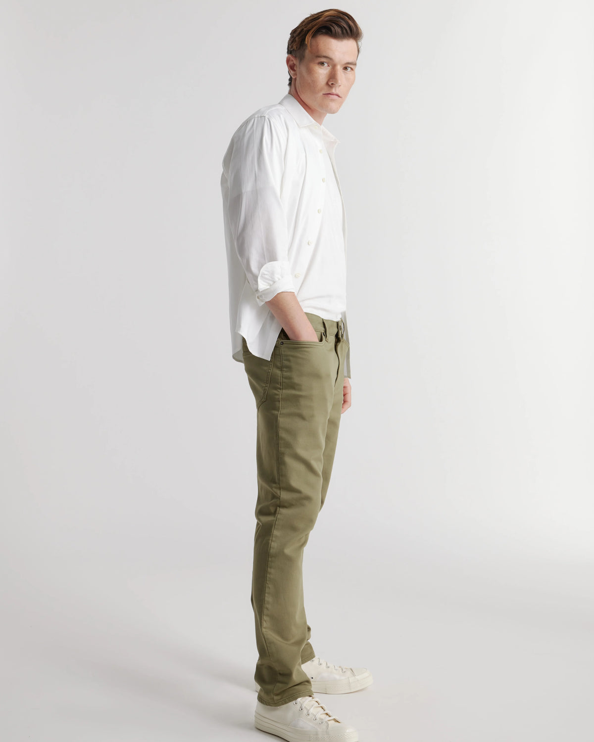 Comfort Stretch Traveler 5-Pocket Pants - Straight - 28X30 / Military Olive