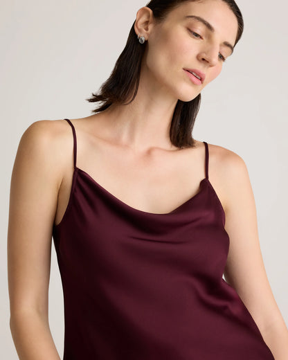 Washable Stretch Silk Cowl Neck Cami - XS / Wine Tasting Red