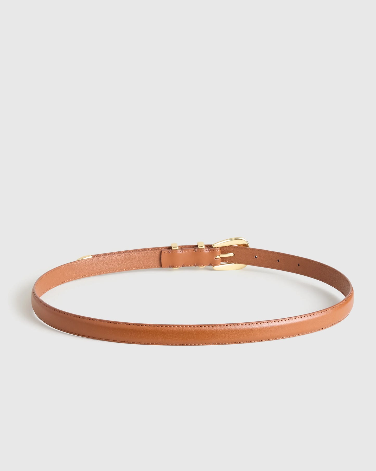 Lola European Leather Western Skinny Belt - XS / Black/Gold