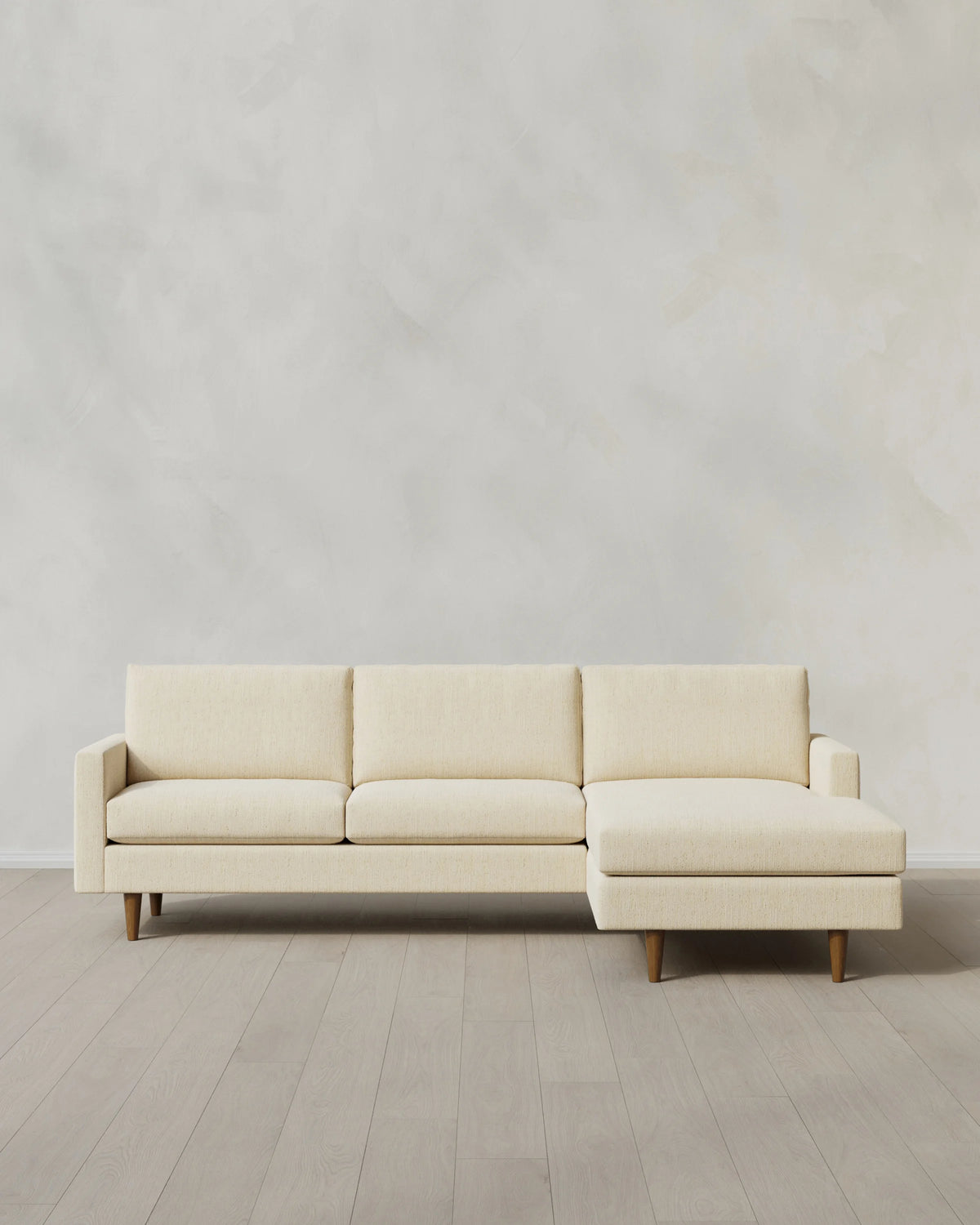 Atlas Midcentury Chaise Sectional in Performance Chenille Linen Blend - 106" Right Arm / Sorrell