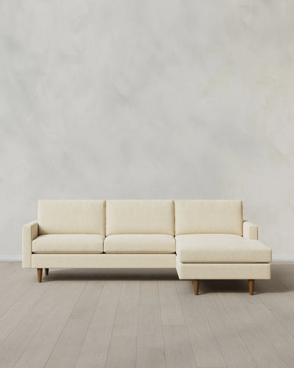 Atlas Midcentury Chaise Sectional in Performance Chenille Linen Blend - 106" Right Arm / Sorrell