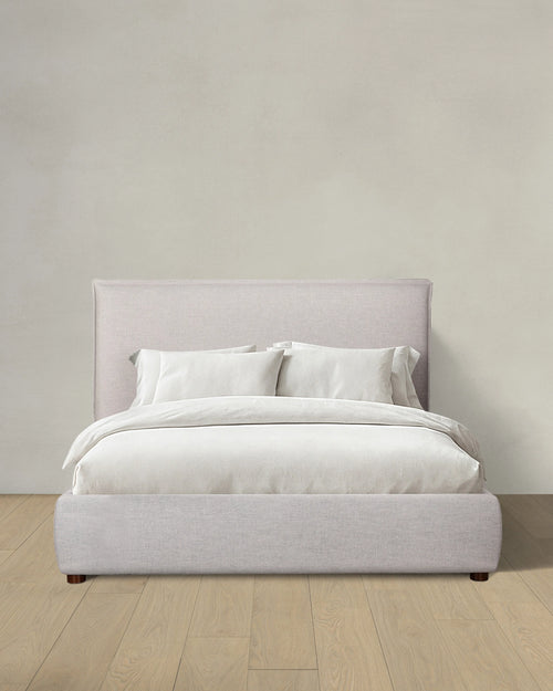 Tailored Edge Bed in Performance Linen - Queen / Light Grey