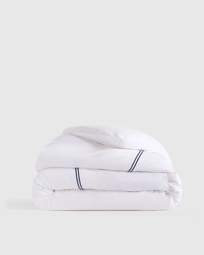 Organic Crisp Percale Duvet Cover - Twin / Ivory