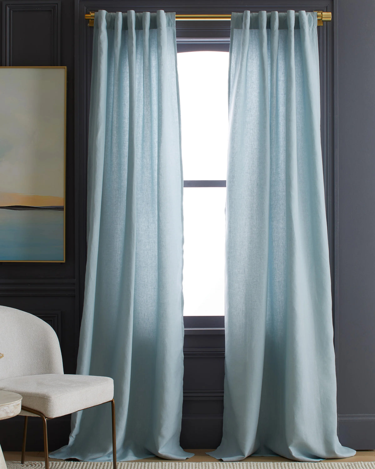 European Linen Curtain - Single Panel - 48x84 / Flax