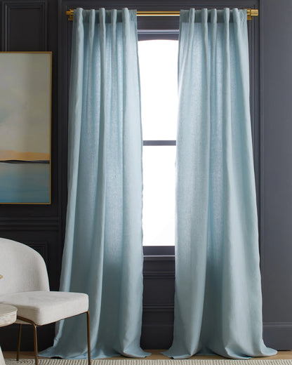 European Linen Curtain - Single Panel - 48x84 / Flax