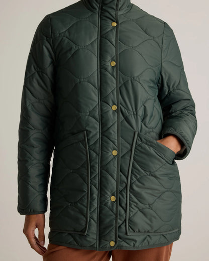 Featherless Quilted Long Puffer Jacket - XS / Silken White