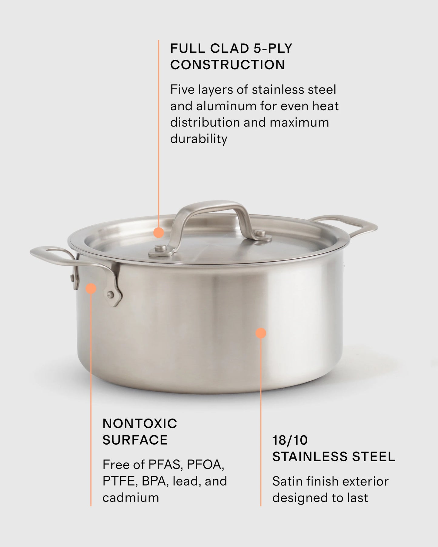5-Ply Stainless Steel 8 Quart Stockpot - One Size / No Color