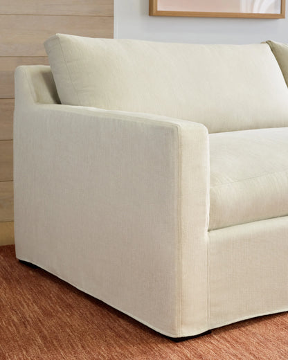 Ellery Slipcover Sofa in Performance Linen - 7ft / Sand