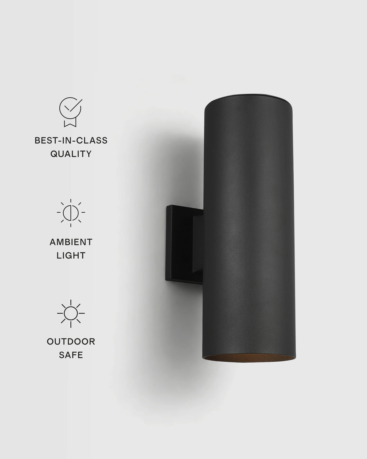 Outdoor Aluminum Cylinder Wall Sconce - One Size / Black