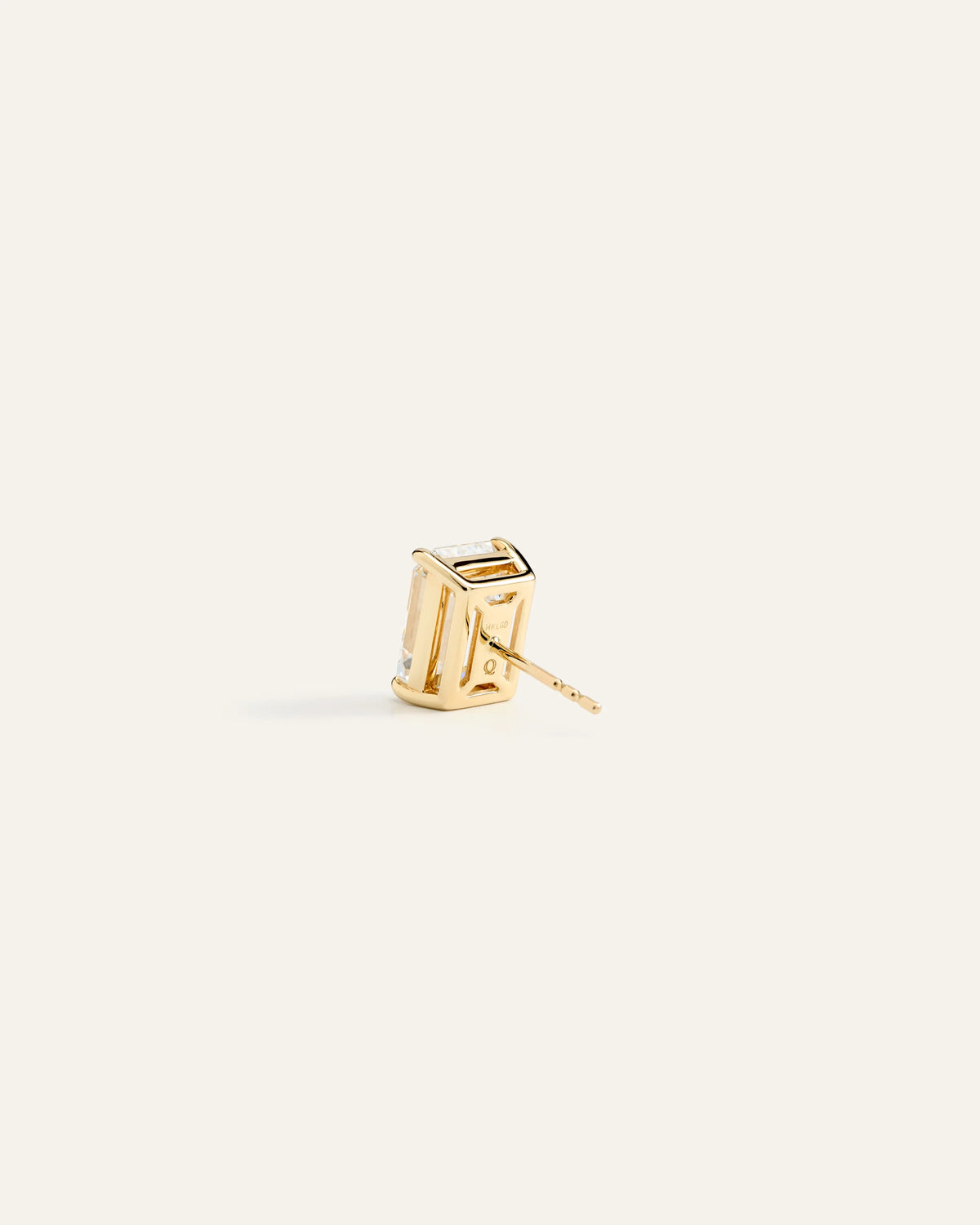 14K Gold Lab Grown Diamond Statement Emerald Studs - 8ctw - One Size / Yellow Gold